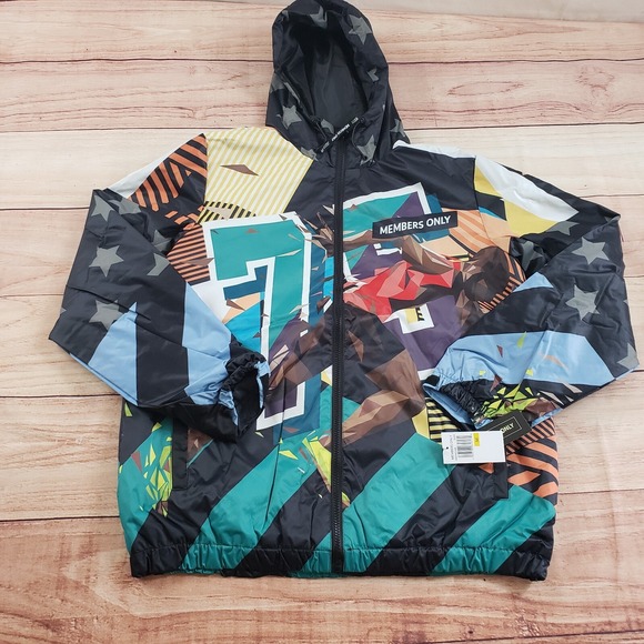 NEW Members Only Jacket Mens Medium Green Windbreaker 1975‎ Sprint Hood Adult A1 - Picture 1 of 10